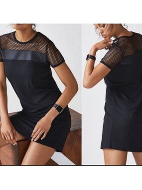 Fabletics Black Mesh Dress Sarah Mini Dress Size Small